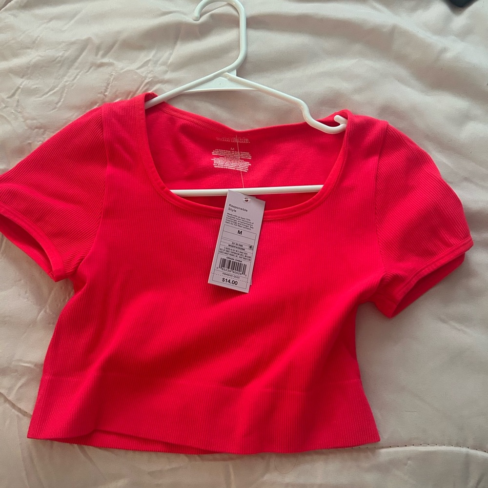 Wild Fable Bright Pink Crop Top
